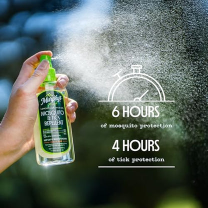 Murphy's Naturals DEET free insect spray bottle showing active ingredients