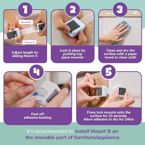 Wappa Baby drawer lock with double lock switch detail