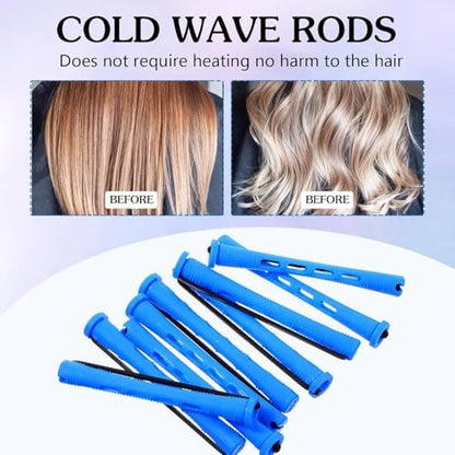 Side view of small hair perming rollers used for DIY salon styling at home