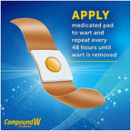 Individual medicated wart removal strips showcasing the cushioned center and adhesive edges.