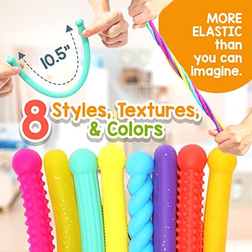 Lesong textured stretchy fidget noodles in bright colors
