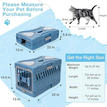HWAEYEM two door travel dog carrier crate showing ventilation slots