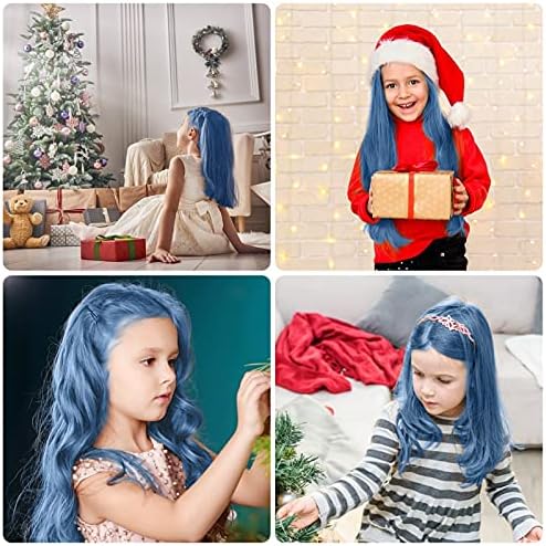 MSDADA temporary blue color hair chalk before and after styling results