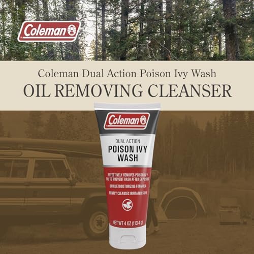 Back label of Coleman Poison Ivy Wash with detailed usage instructions.