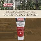 Back label of Coleman Poison Ivy Wash with detailed usage instructions.