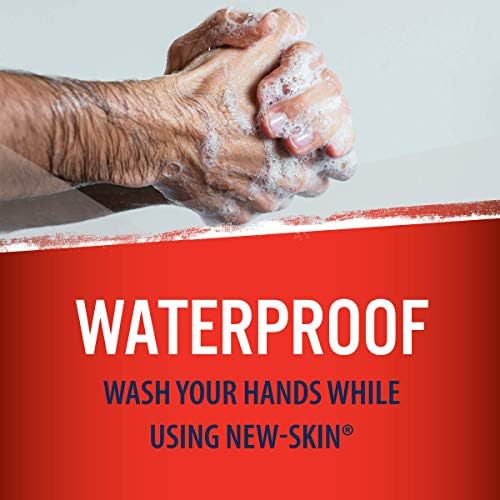 New-Skin Liquid Bandage Spray packaging showcasing waterproof antiseptic shield details.