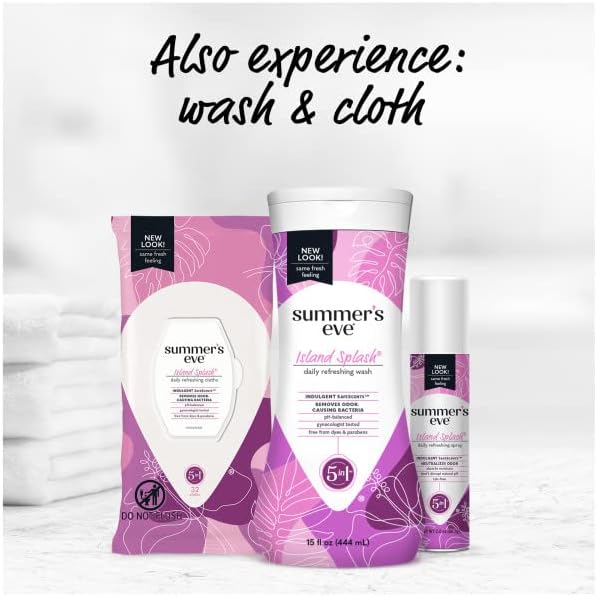 Summer's Eve external intimate spray showing aerosol nozzle and packaging details