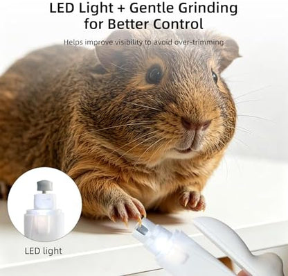 Low noise small animal electric nail grinder close up on diamond bit wheel
