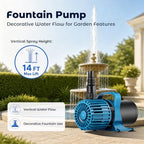 TONGCHANT fish pond pump showing the sturdy carry handle and the long twenty foot power cord.