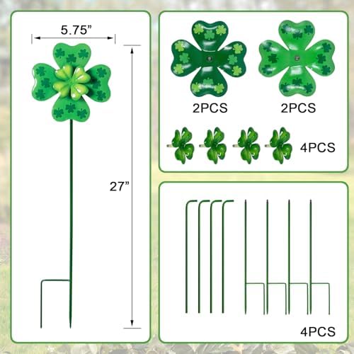 Saint Patricks Day garden decoration set in grass