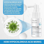 Applying TWILASH BY DLY lash spray to a cotton pad for eye cleaning.