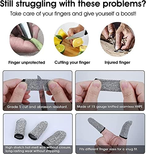 Comparison view of the 8cm finger protector sleeves laid out flat showing consistent sizing.