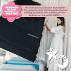 SlumberPod SlumberTot portable toddler travel bed packed compactly for family vacation transit.