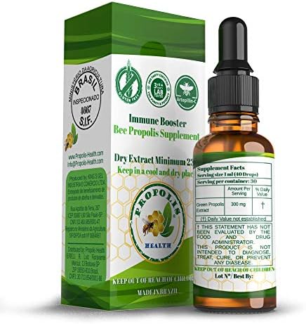 Propolis Health 30ml liquid supplement bottle highlighting the premium alcohol free formula
