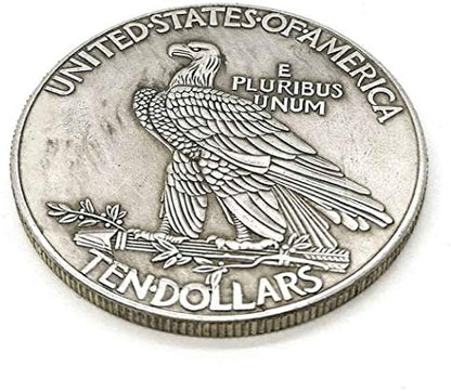 YukaBa vintage style ten dollar coin replica displaying the historical eagle design pattern.