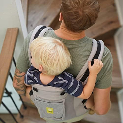 Side profile of the LILLEbaby Airflow carrier highlighting the adjustable shoulder straps