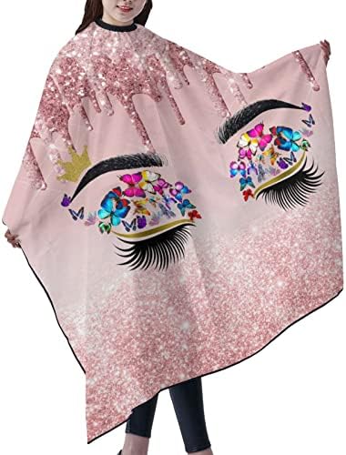 Carwayii pink hair cutting gown featuring adjustable retractable neckline buckle closure