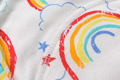 Skhls washable cloth potty training panties for girls spread out to show the different animal and character designs.