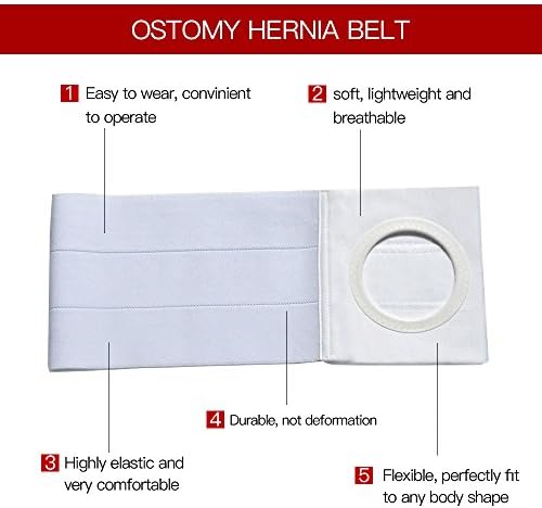 Close up view of the adjustable medical stoma binder brace highlighting the breathable moisture wicking cotton structure