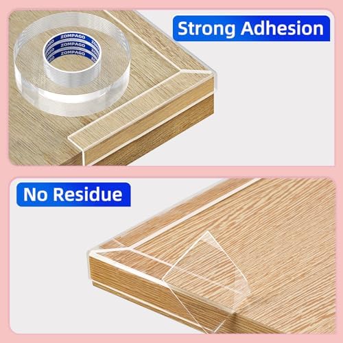 Transparent furniture edge guard roll showing texture