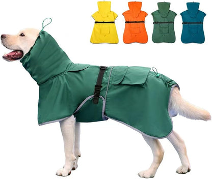Reflective Dog Raincoat Waterproof Adjustable Dog Hooded Poncho Raincoat for Medium Large Dogs, Lightweight Pet Rain Jacket(Blue, 4XL) - Image 11