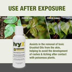 CoreTex IvyX four ounce skin cleanser bottle showing directions for urushiol removal