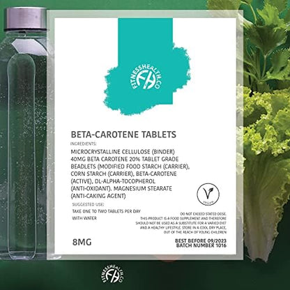 Fitness Health pure source beta carotene skin health supplement ingredient details.