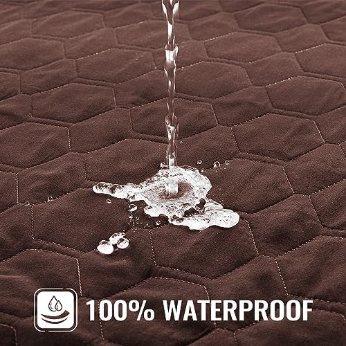 Waterproof dog pillow cover fitting a large rectangular pet bed