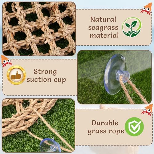 Close up view of the durable chew resistant organic seagrass fiber mesh pattern