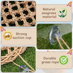 Close up view of the durable chew resistant organic seagrass fiber mesh pattern