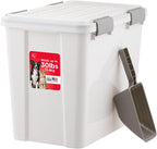 IRIS USA Stackable Dog Food Storage Container with 2 Cup Scoop, 4 Secure Latches, Fits up to 30 lbs, Pet Dry Food Bin, Gasket Seal Lid, BPA Free, Stackable, Easy Measure, Gray/Dark Gray - Image 12