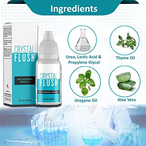 Crystal Flush topical nail serum for damaged and cracked toenail recovery.