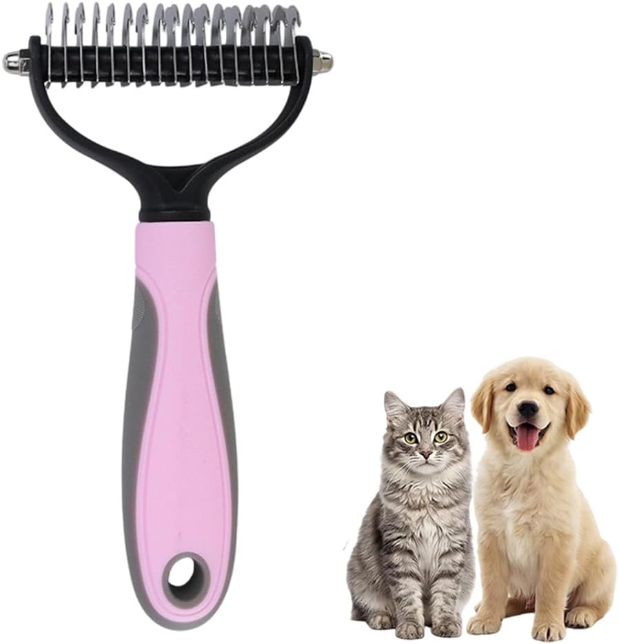 Dual sided pet brush for tangle removal