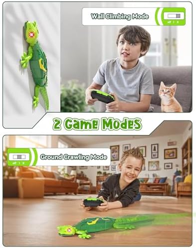 Athleria remote control gecko climbing on glass wall
