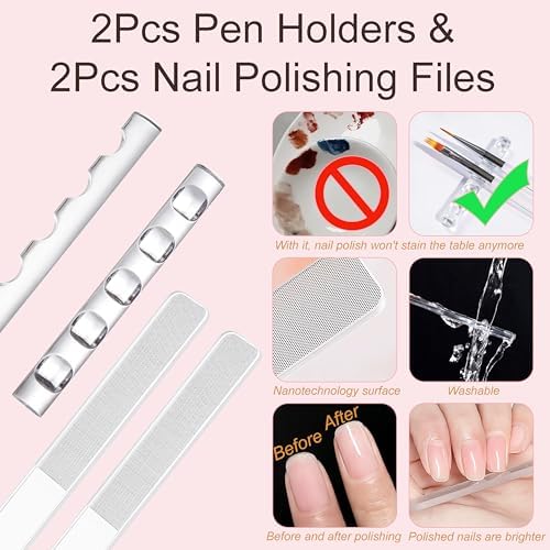 Nail art brushes showing variety of bristle sizes