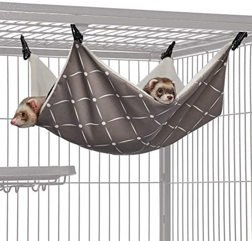 Small animal hammock with durable clip attachment system