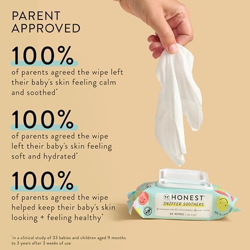 The Honest Company Plant-Based Snot Removing Wipes, Soothing Nose with Aloe, Hypoallergenic for Sensitive Skin, EWG Verified Fragrance-Free, 60 Count - Image 7