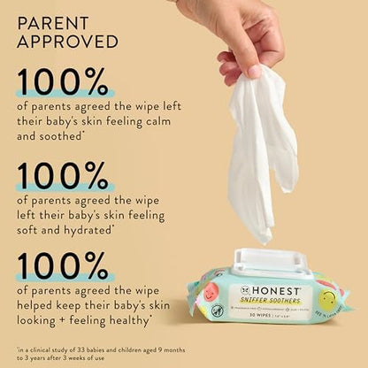 The Honest Company Plant-Based Snot Removing Wipes, Soothing Nose with Aloe, Hypoallergenic for Sensitive Skin, EWG Verified Fragrance-Free, 60 Count - Image 7