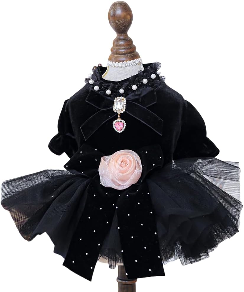Fashion Sweet Puppy Dog Blingbling Princess Skirt Pet Dog Lace Cake Camisole Tutu Dress Pink Small - Image 14