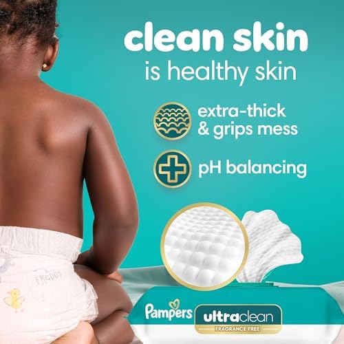 Pampers Ultra Clean Baby Wipes (Previously 'Free & Gentle'), 99% Water, Hypoallergenic, Unscented, 100% Plant Based, Plastic-Free, 936 Baby Wipes Total (12X Flip-Top Packs) [Packaging May Vary] - Image 4