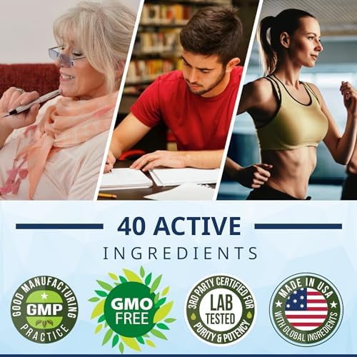 Back label view of Nature's Branch brain health dietary supplement with usage directions