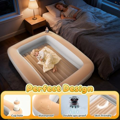 Dessports travel blow up bed deflated and packed tightly inside its matching khaki carry bag.