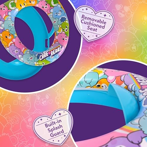 Close-up view of the integrated contoured splash guard on the Care Bears soft training ring.