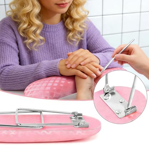 Nail technician using Krofaue arm rest on a salon desk