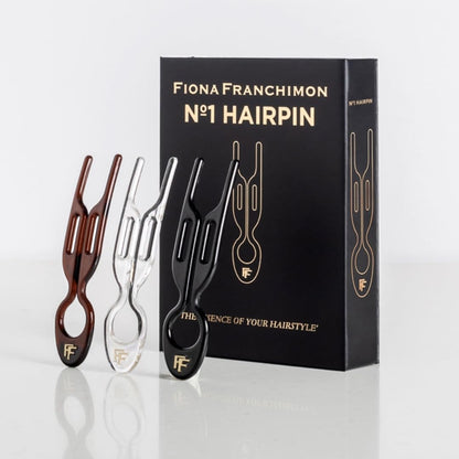 Fiona Franchimon Number 1 Hairpin New York Collection front view showing the unique curved styling tool