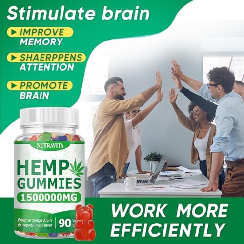 Nutravita vegan hemp gummies bottle back ingredients panel