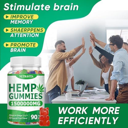 Tropical fruit flavor Nutravita vegan hemp gummies