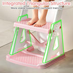 Vorykido toddler toilet seat showing the independent step stool mode near a sink