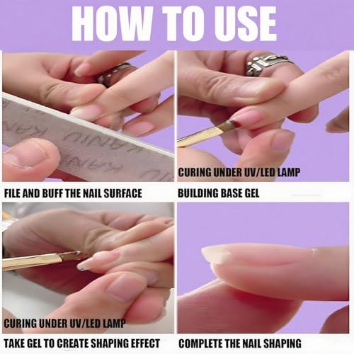 UV LED cured nail glue application step