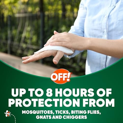 OFF Deep Woods mosquito towelettes individual wrapped packet layout